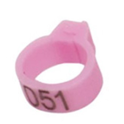 Маркеровочное кольцо Ø8 мм с номером (Розовое)